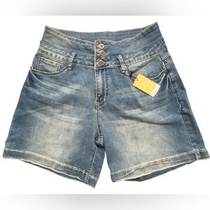 NWT Suzanne Betro High Waist Denim Blue Shorts size 12
